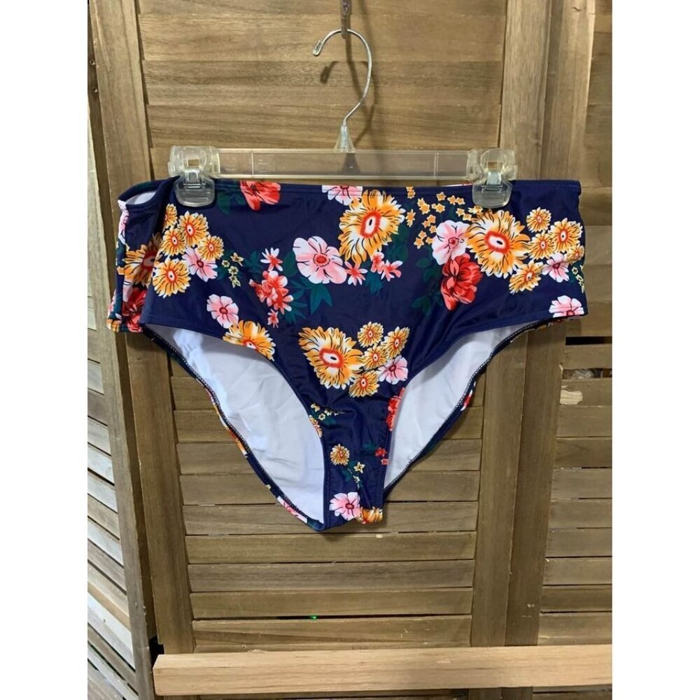 NWOT Floral Print Bikini Swimsuit Bottom Beach Summer Boho Women's Plus Size 3XL